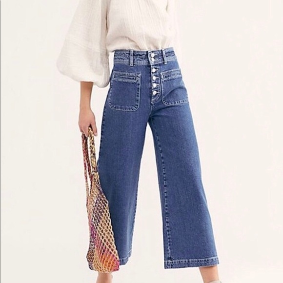 Free People | NWT high rise wide leg cropp… - Picture 2 of 9